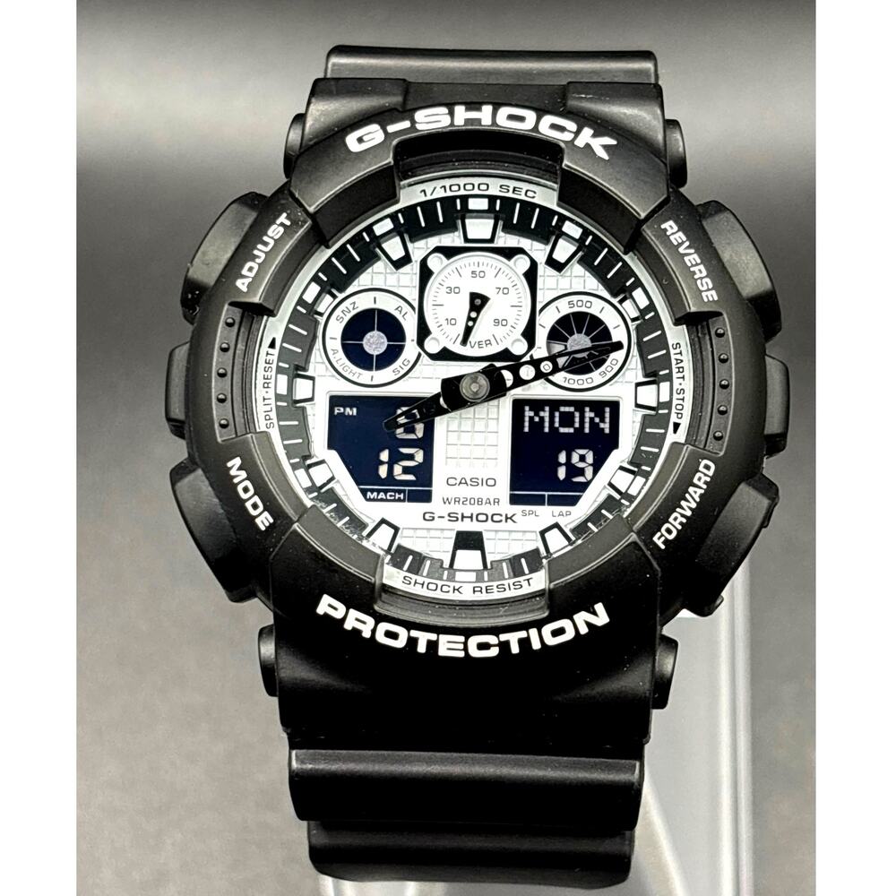 Casio G-Shock GA100BW1A Black White Analog Digital 51mm Men’s Watch NIB